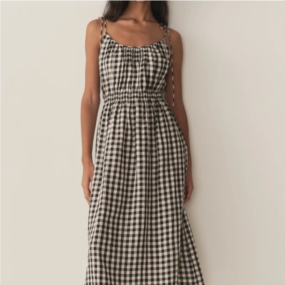Doen Black and White Gingham Midi Dress IN MARILYN GINGHAM